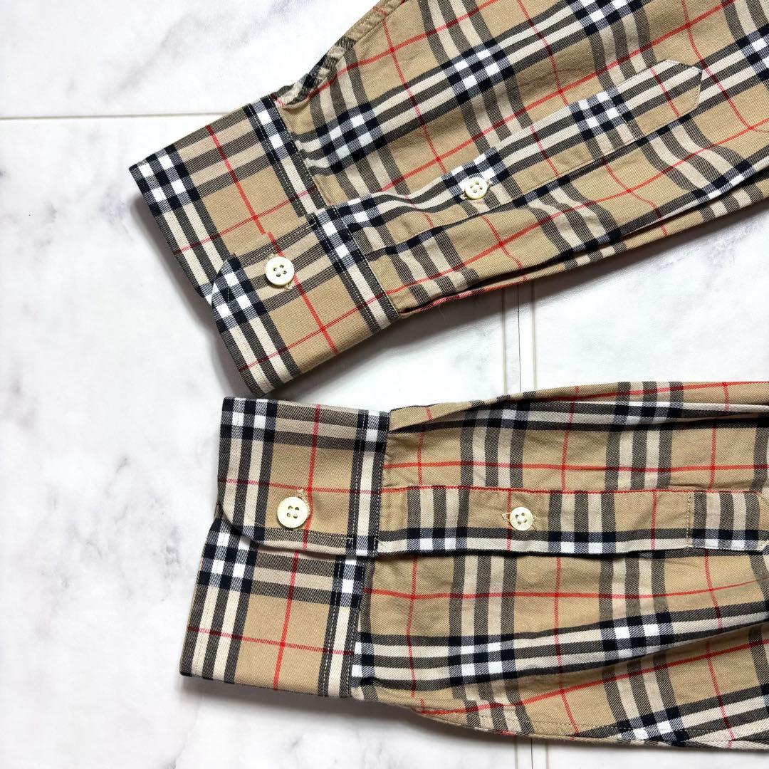 美品✨バーバリー 90's 長袖シャツ ノバチェック ホースロゴ 胸元刺繍