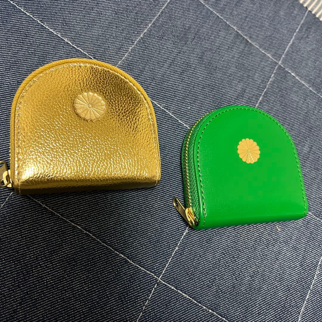 皇居財布 小銭入れ コインケース ゴールド グリーン - メルカリ