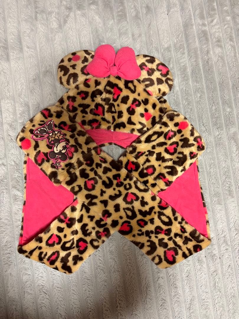 ミニーマウス ヒョウ柄 キャップ