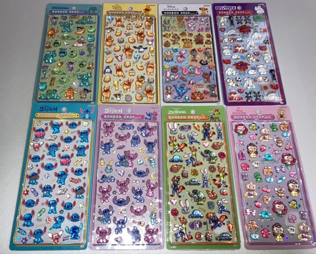 国内完全正規品　ボンボンドロップシール　ディズニー8種セット(ラスト1セット)