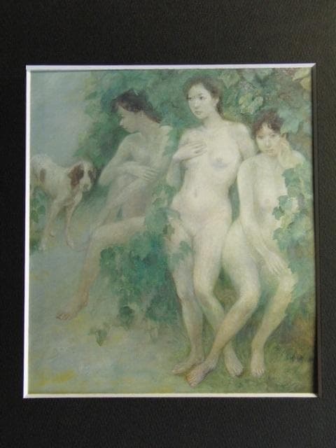 松井叔生、レ・トロア・グラース（三美神）、希少画な集画、状態良好