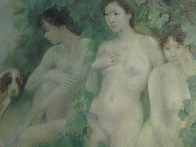 松井叔生、レ・トロア・グラース（三美神）、希少画な集画、状態良好