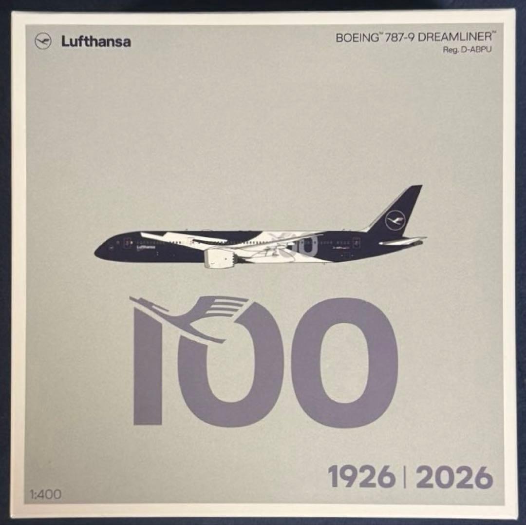 ルフトハンザ航空 B787-9 特別塗装 1/400 飛行機模型 ルフトハンザドイツ航空、創立100周年を記念した787-9型機の特別塗装機