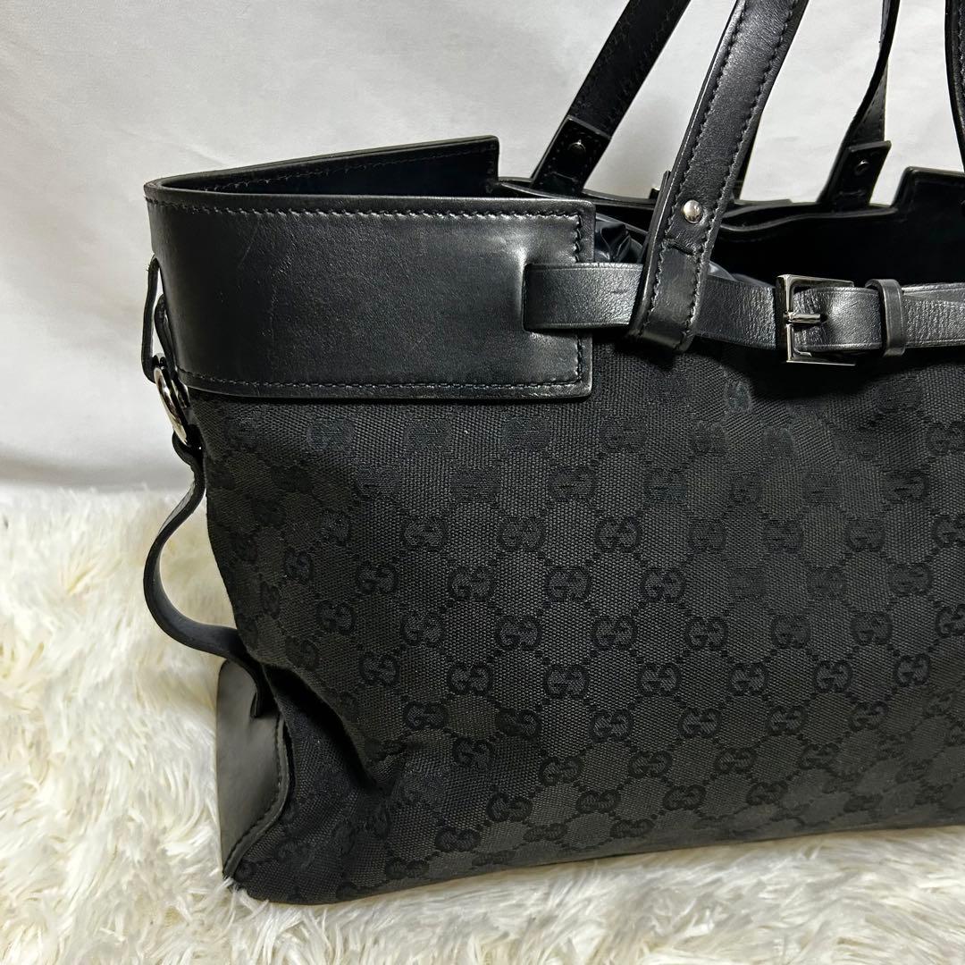 GUCCI トートバッグ 106251 シマ A4収納可能 レザー キャンバス