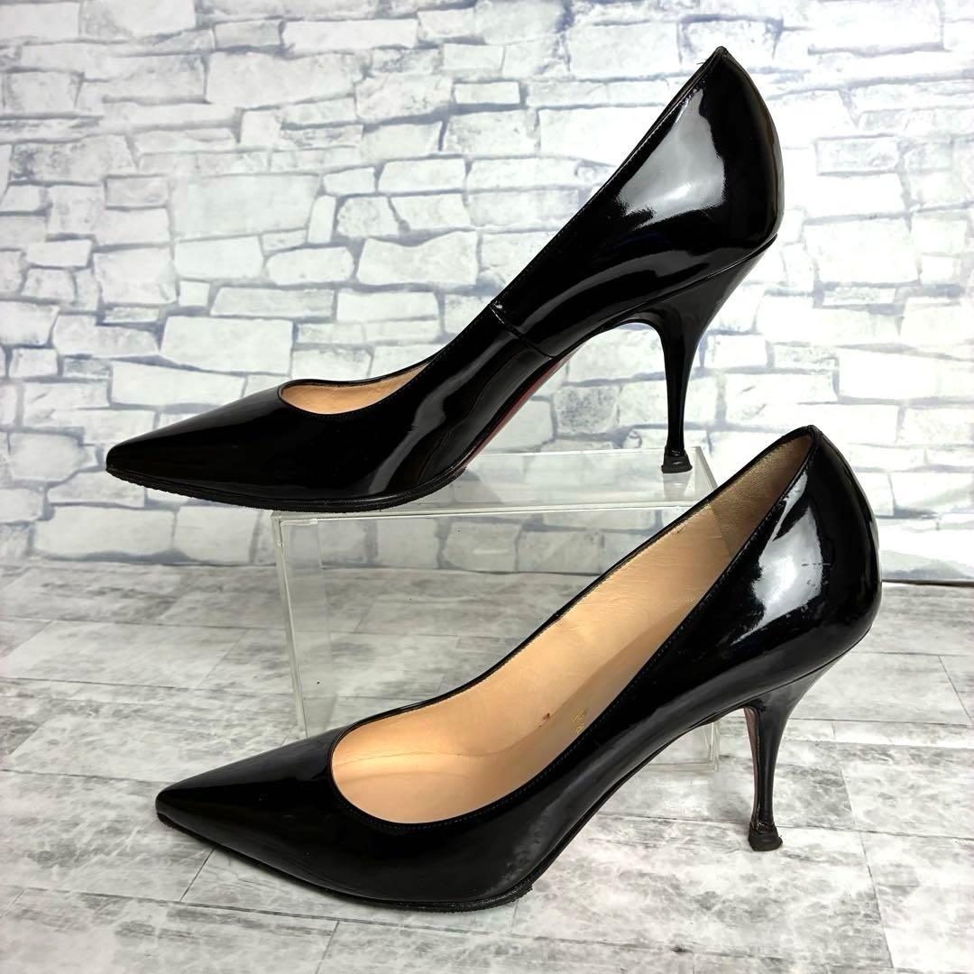 クリスチャンルブタン パンプス ブラック エナメル 約23.5~24cm - メルカリ