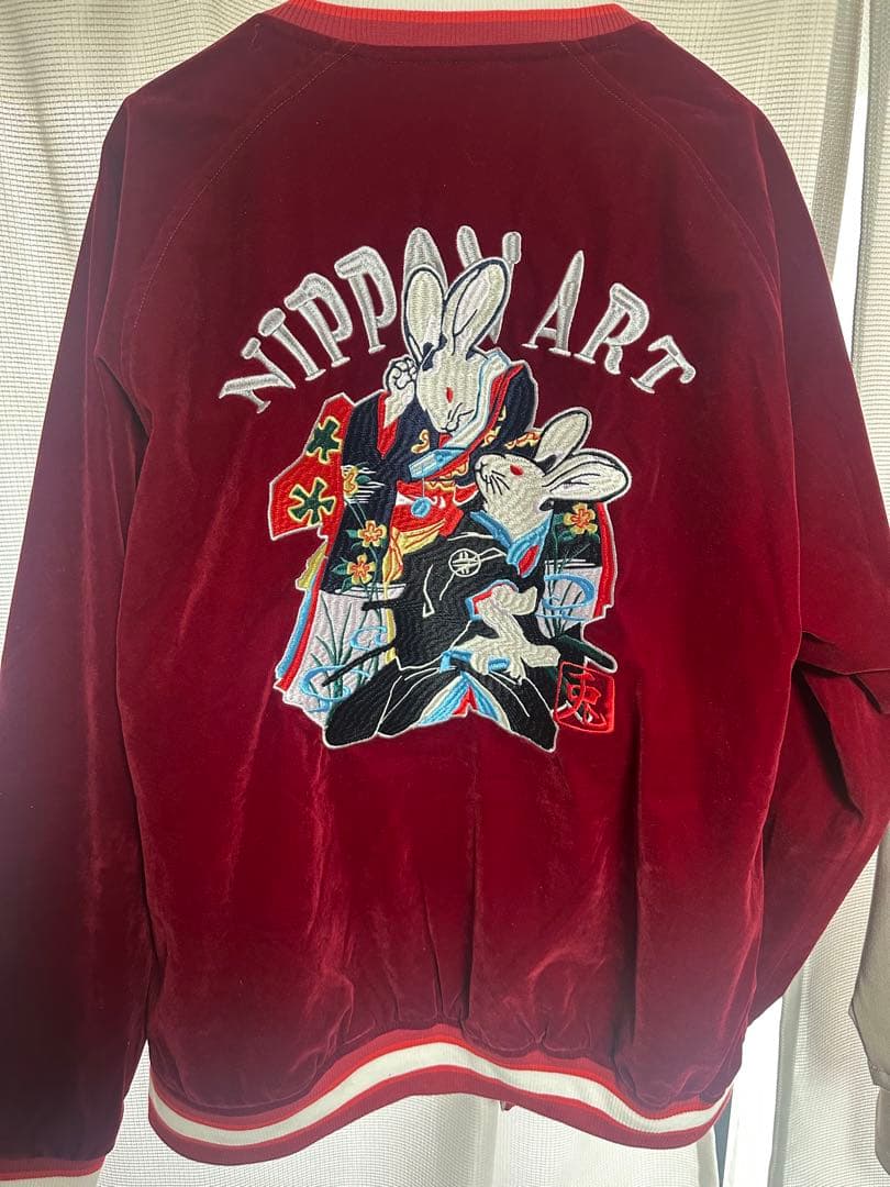 ウサギ刺繍 ベルベット ジャケット