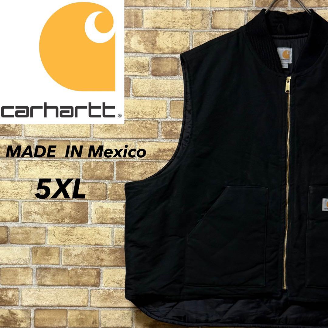 カーハート メキシコ製 ダックベスト 中綿 ビッグシルエット 黒