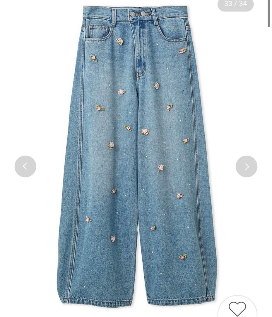 バリエーションビジューデニムパンツ BLU 00 WEB限定00サイズ】[L.B CANDY STOCK]バリエーションビジューデニム