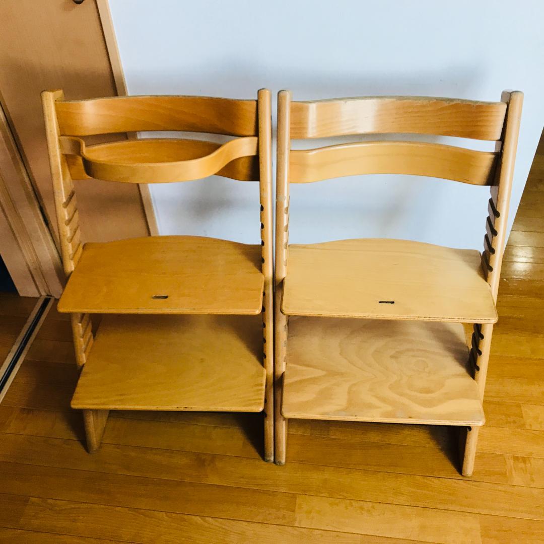 ２台　ストッケトリップトラップ　旧型　ベビーチェア　ハイチェア　シリアル無し