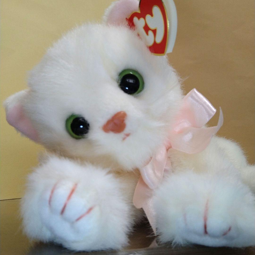 ty ぬいぐるみ ネコ ビーニーバディーズ シロネコ 白猫 ねこ - メルカリ