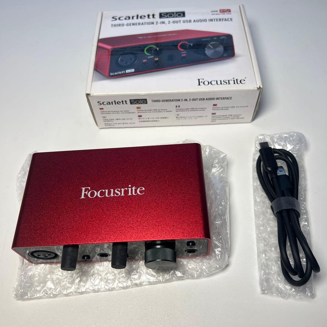 【美品】Focusrite Scarlett Solo（3rd Gen） FOCUSRITE Scarlett Solo gen. 3 定番USBオーディオインターフェイス