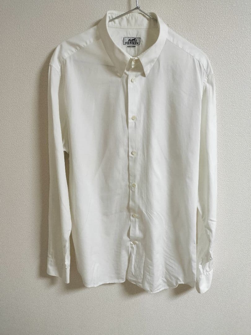 【HERMES】希少 隠しボタンダウンシャツ 白 17