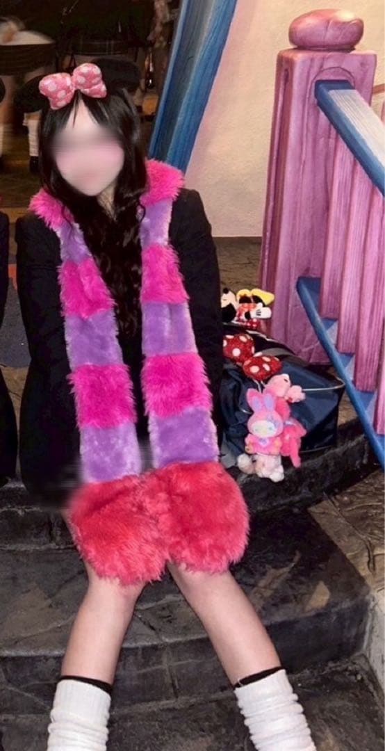 ディズニー　チェシャ猫　マフラーファンキャップ ディズニー チェシャ猫 ファンキャップ フード付きマフラー シャチ猫