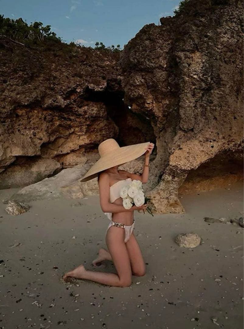 シャーリングベアビキニTOP マーブルチェーンストラップミドル