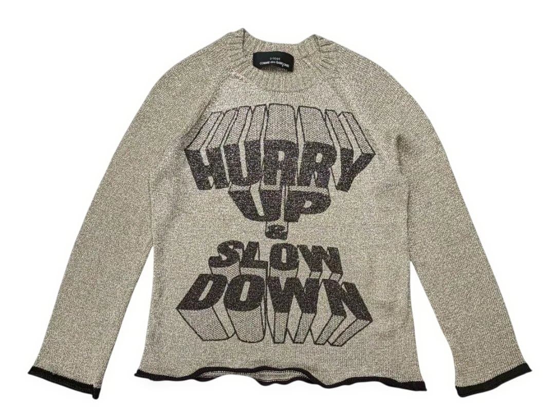 トリコ コムデギャルソン コットンニット ゴールド/ラメシルバー ワン