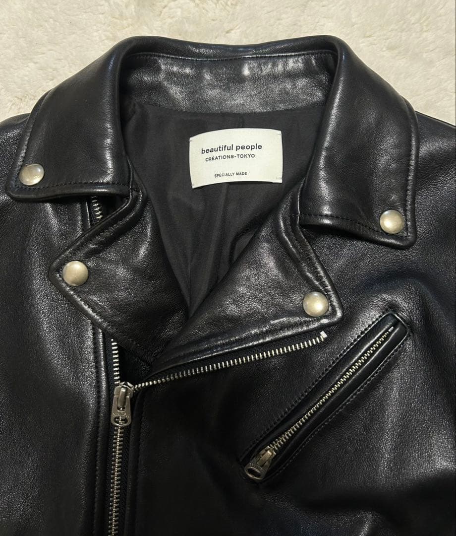 beautiful people/ダブルライダースジャケット/size160/黒 - メルカリ