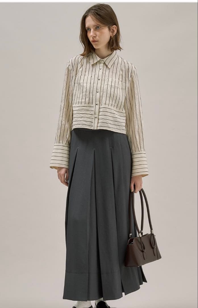 PUBLIC TOKYO ダブルポケットレーヨンショートシャツ　WHITE2