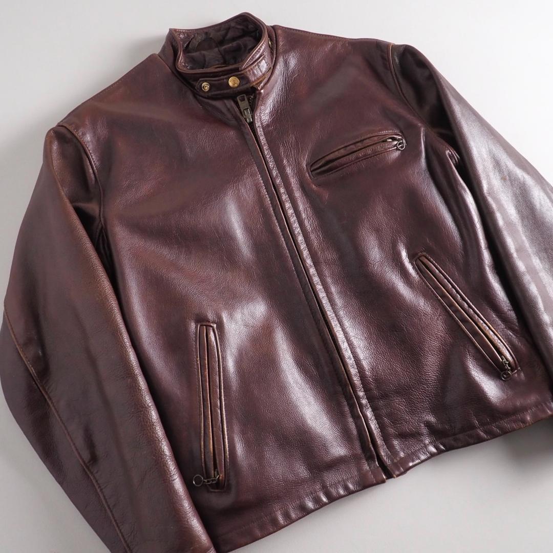 Schott　トラッカージャケット　40　レザージャケット　ライナー付き　赤茶