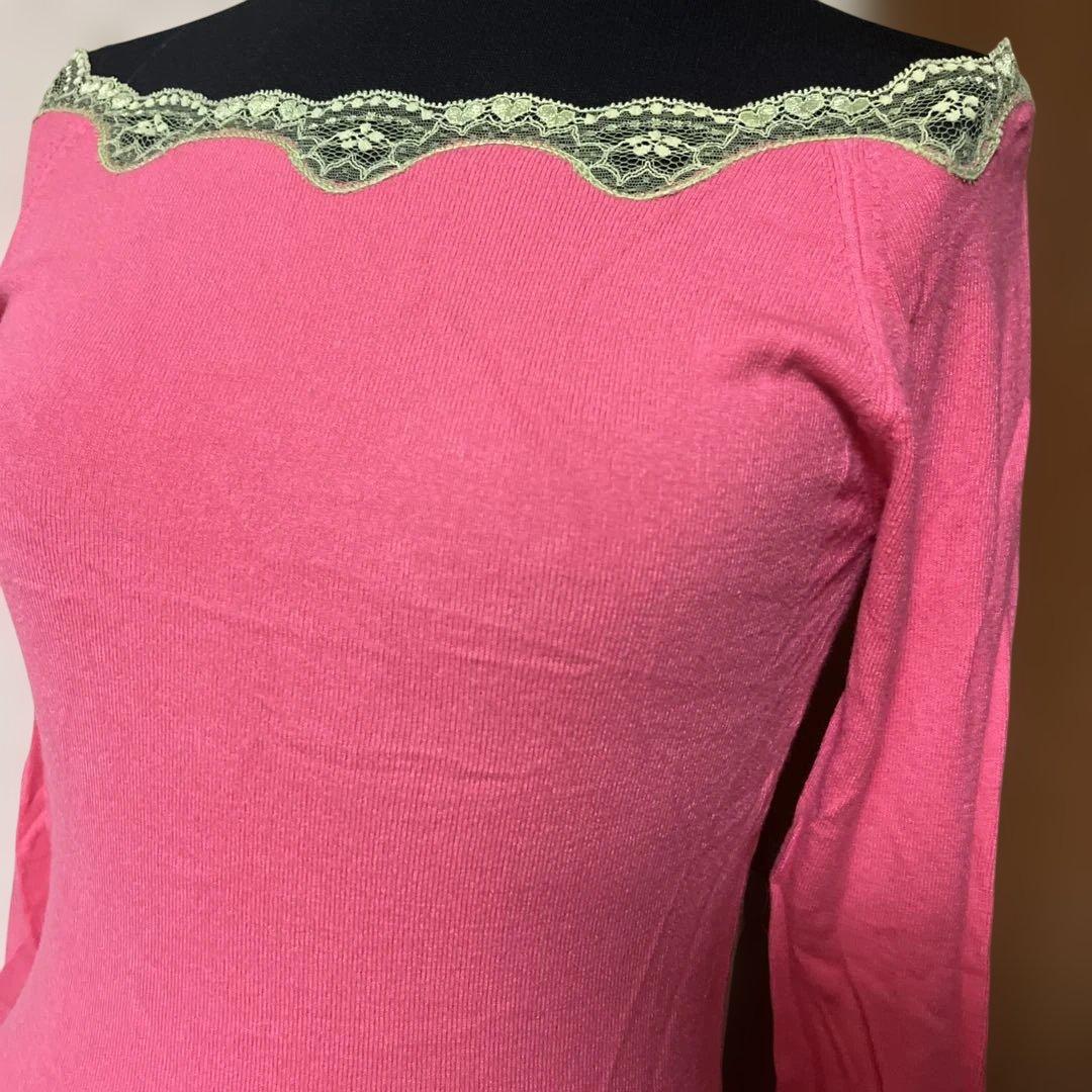 BluGirl Blumarine ピンク 長袖Tシャツ 美品 ラブリーレースM - メルカリ