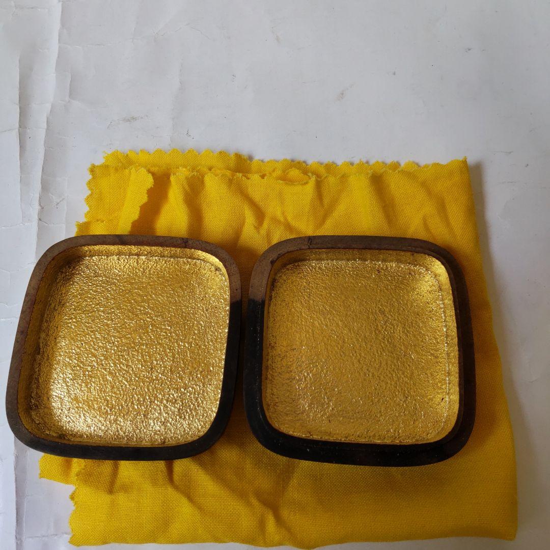 山中塗 蒔絵師 道場宗廣 作 黒柿 四方香合 曳舟 共箱 螺鈿細工 漆器