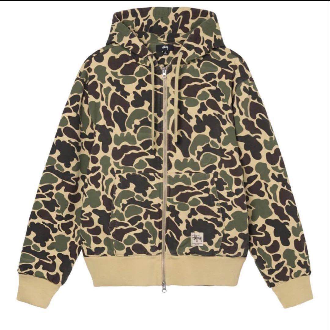 Stussy camo zip up hoodie sサイズ