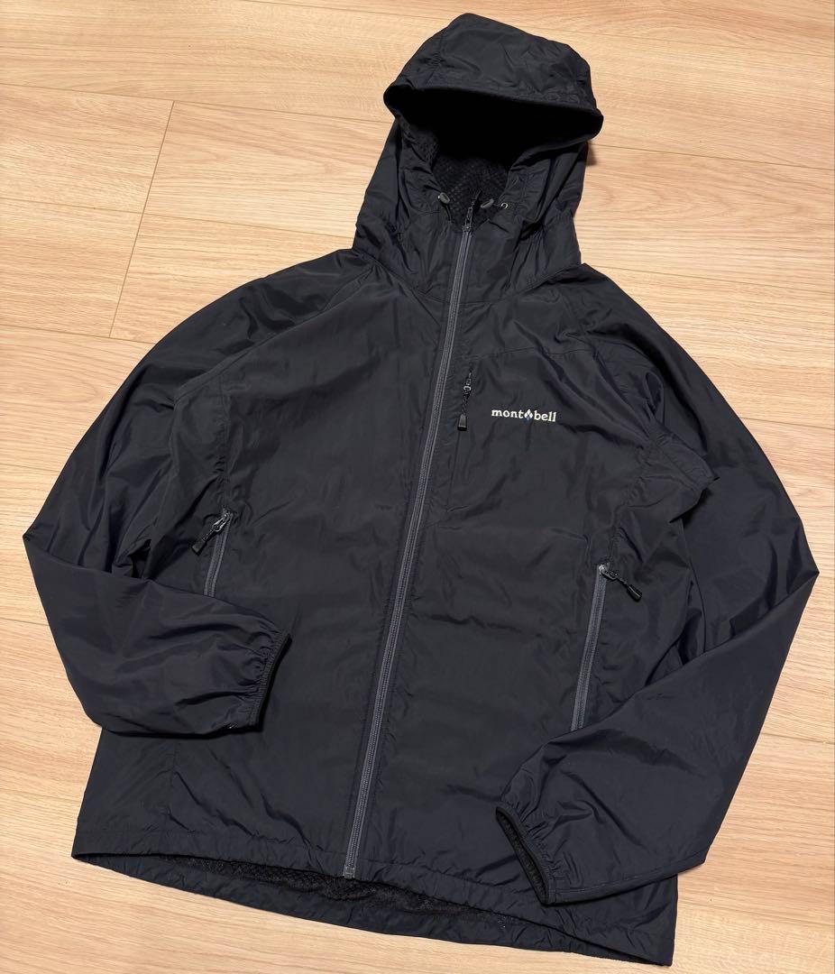 モンベル ライトシェルパーカ ブラック 黒 フーディ 古着 M