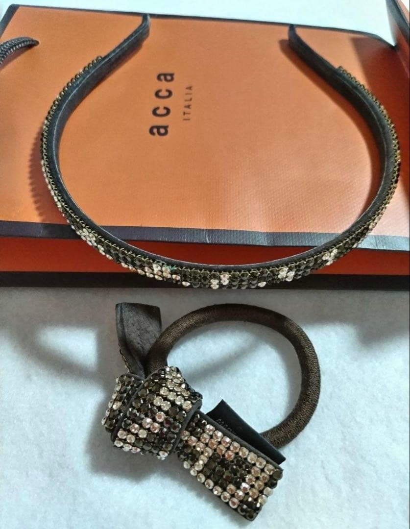 のあのあきぶん様2点ゴム交換acca ドレスポニー　ヘアゴム　カチューシャ　茶系