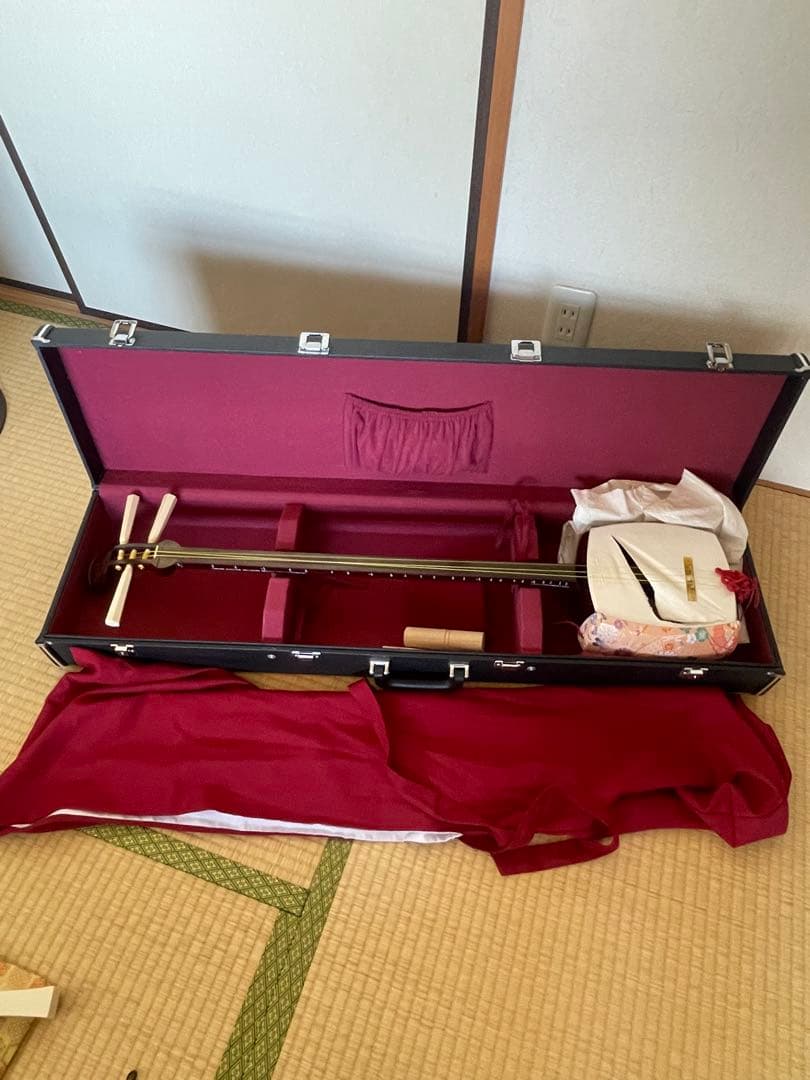 三味線　紫檀 糸巻 撥 天然素材 特上）津軽紫檀三味線セット 販売 【和楽器市場】