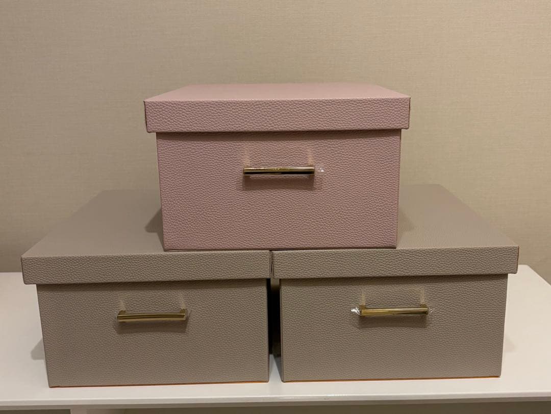 新品 ３点 フランフラン グレージュ & ピンク 収納ボックス 収納 ボックス