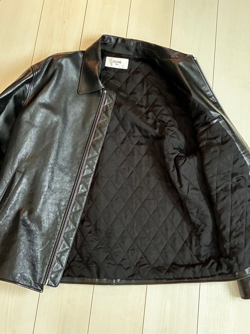 54 CELINE セリーヌ レザーコート ポリスマンジャケット - メルカリ