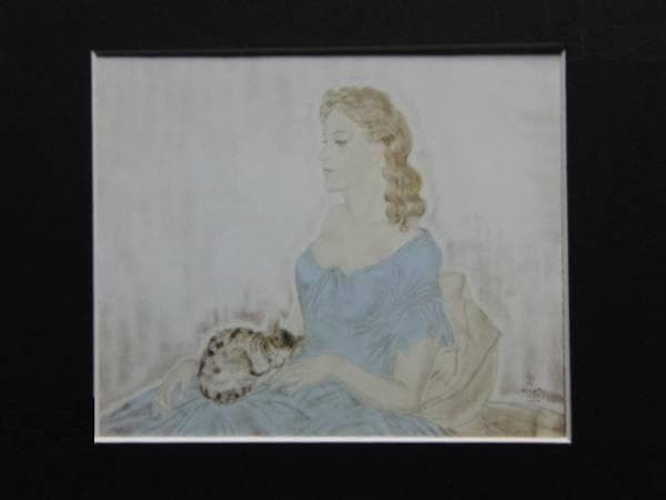 藤田嗣治、「Jeune Femme a la robe bleue」