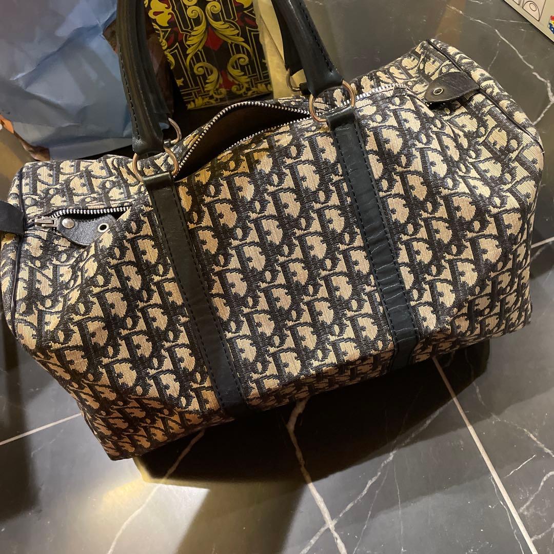 Dior ボストンバッグ キャンバス ベージュ/ブラック