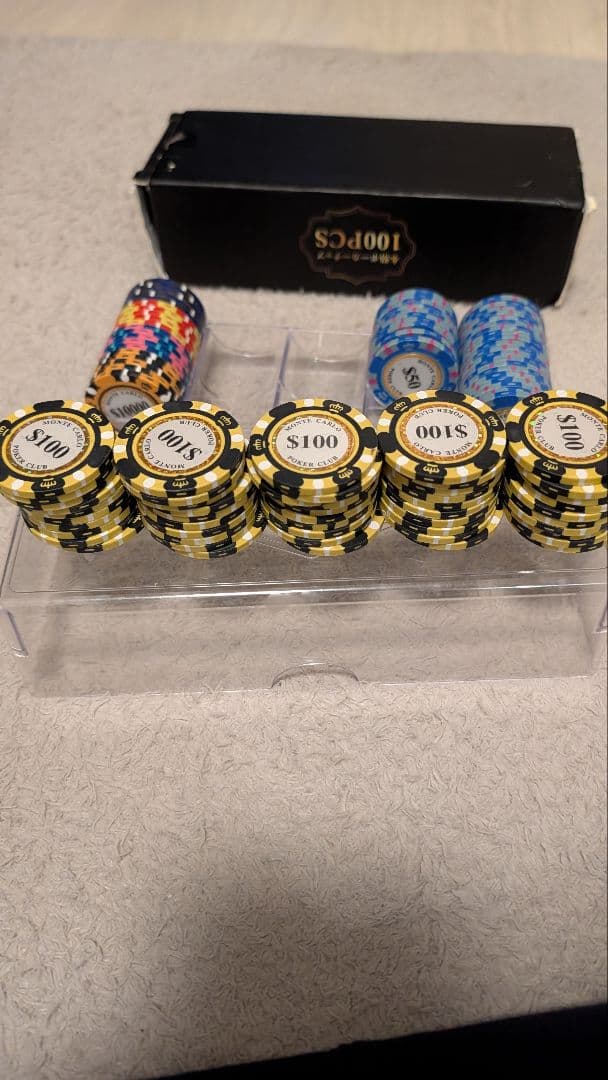ポーカーチップ 100枚 本格 カジノチップ 家庭用 50・100多め/バカラ