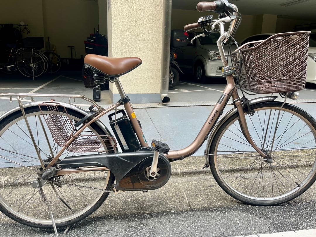 電動アシスト自転車 パナソニック　VIVI TX ブラウン 前面バスケット付き