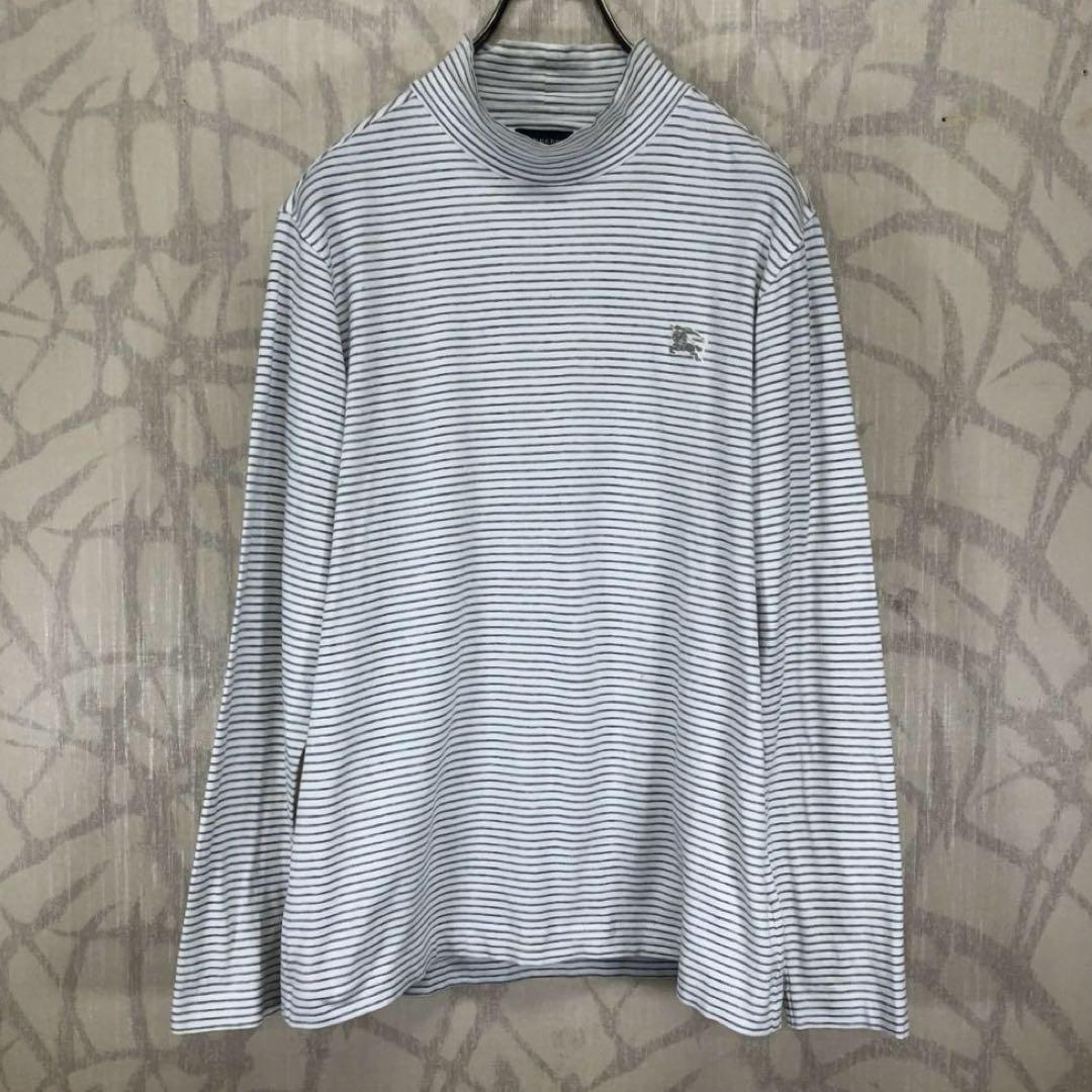 バーバリーゴルフ BURBERRY 胸ロゴ ボーダー ハイネックTシャツ 長袖R