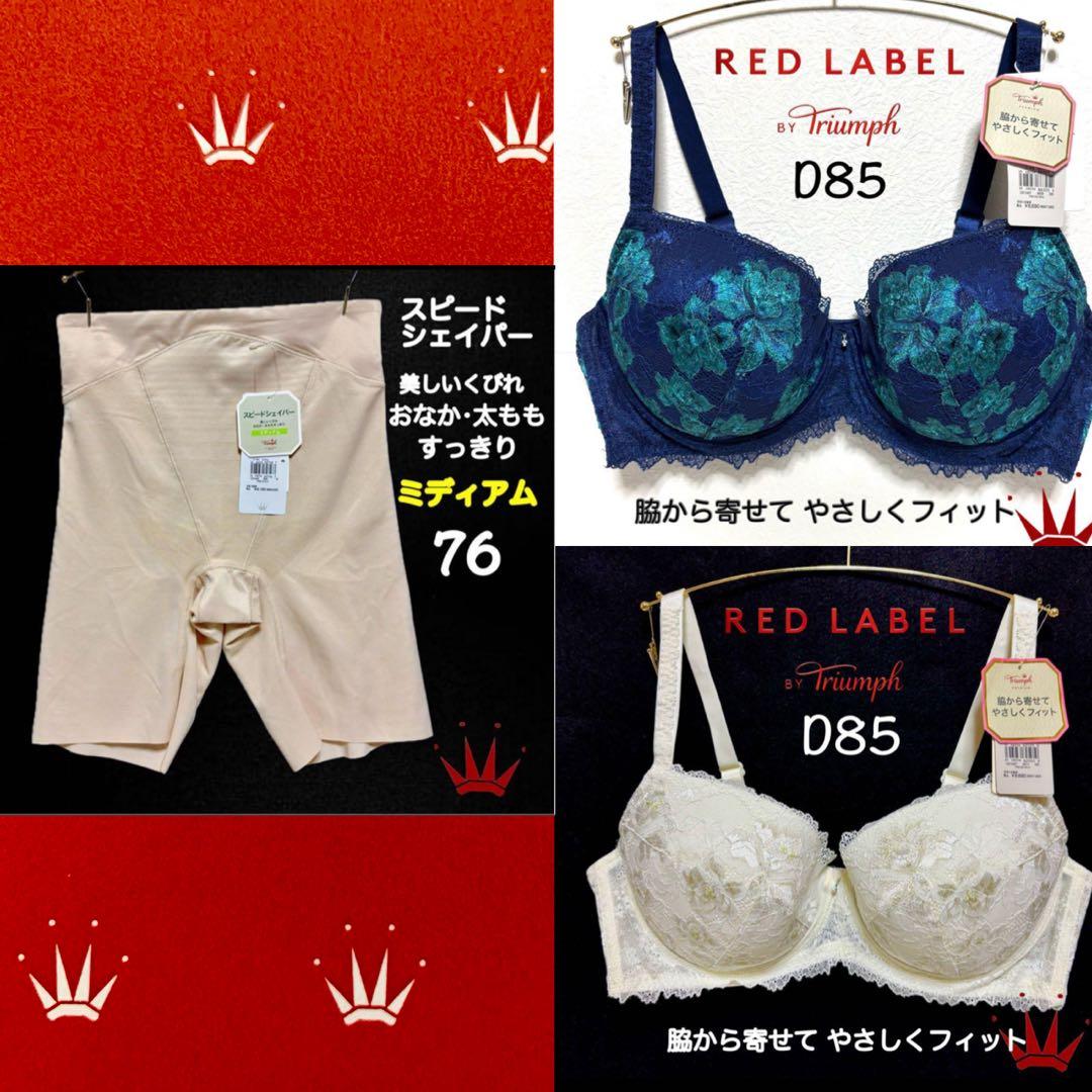 ＊D85トリンプ プレミアム レッドレーベル ダリアの花 ブラ単品 Navy