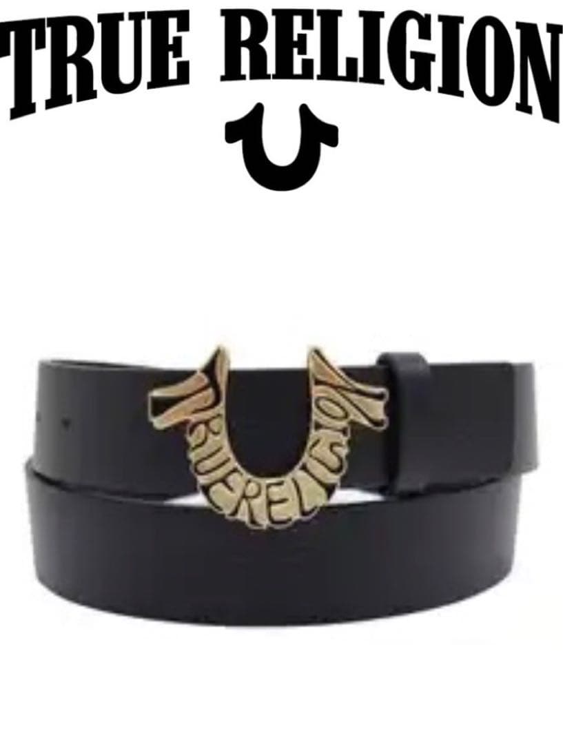 送料無料 新品 TRUE RELIGION ロゴ バックルベルト 38
