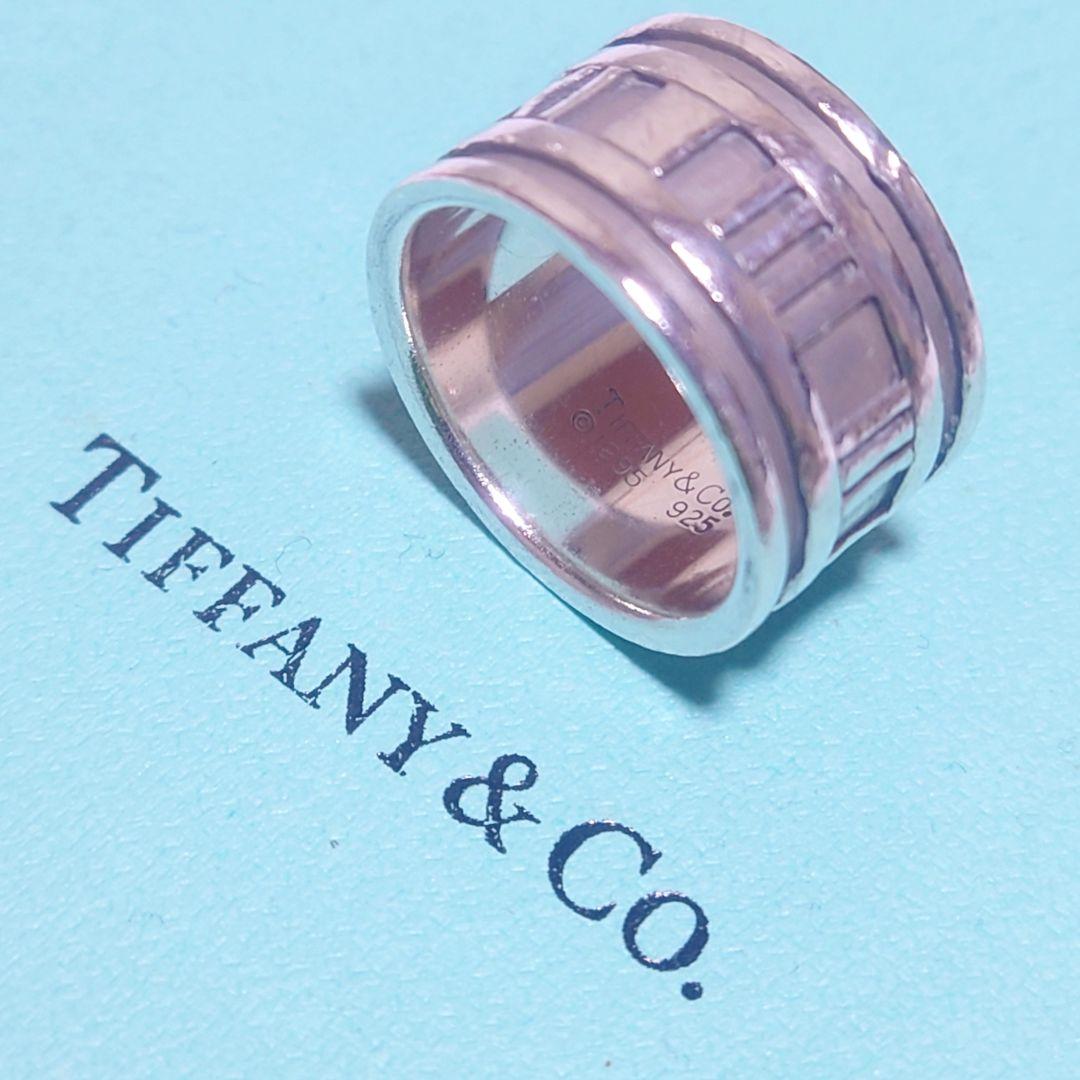 美品ティファニー アトラス ワイドリング 13号 シルバー