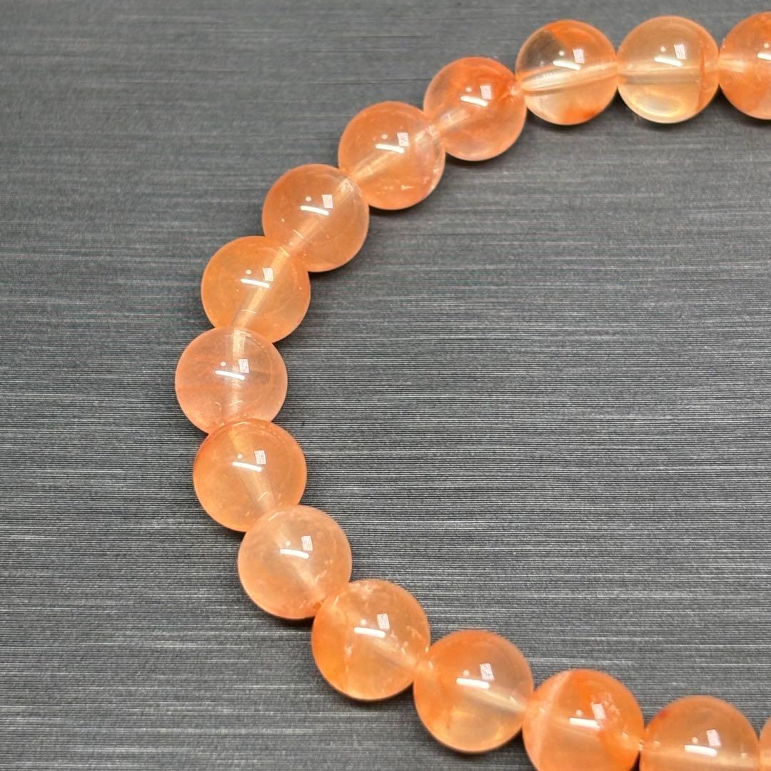 かわいい】オレンジラビットヘアールチルクォーツ 天然石 ビーズ