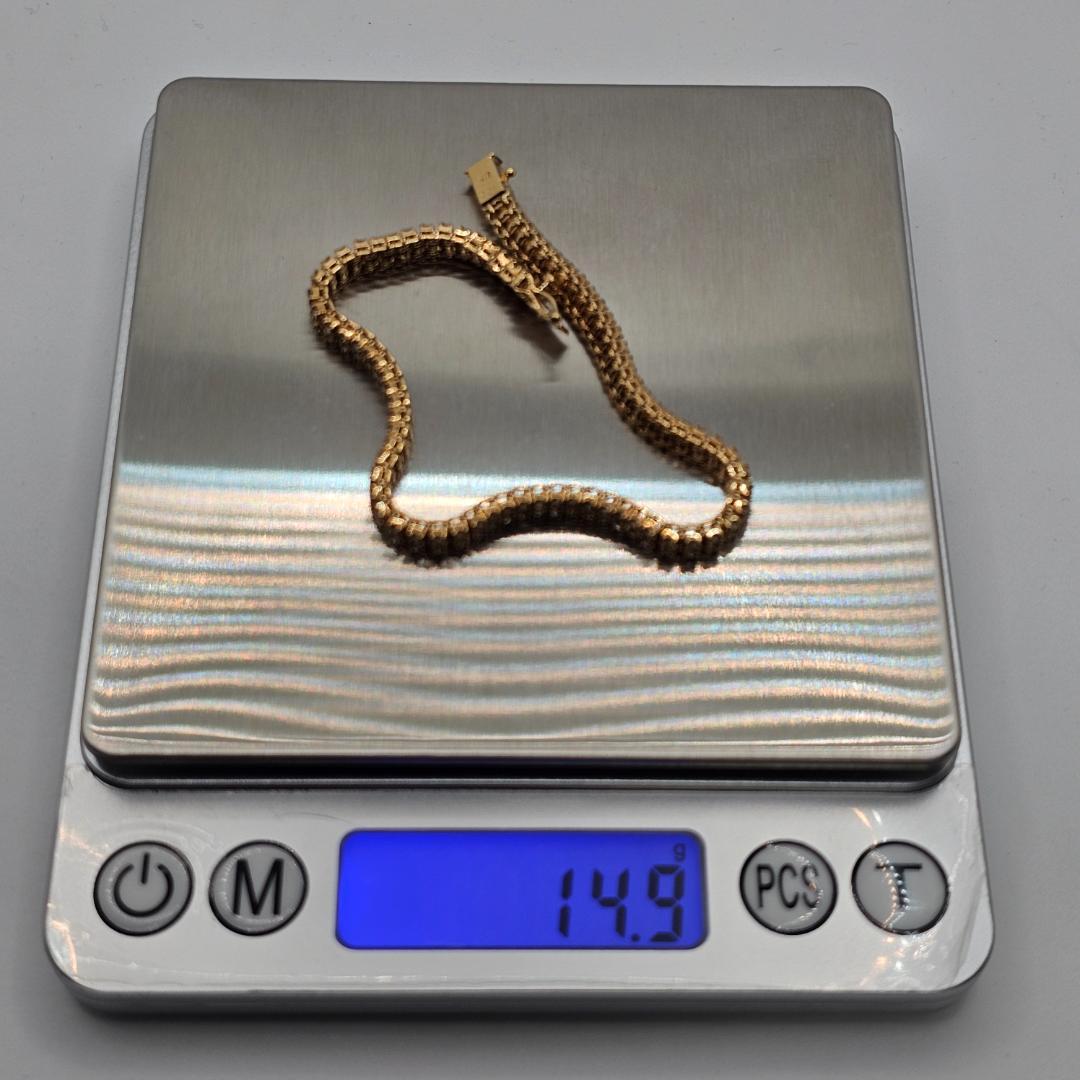 【美品】18K 3.1ct 天然ダイヤモンド テニスブレスレット 14.9g