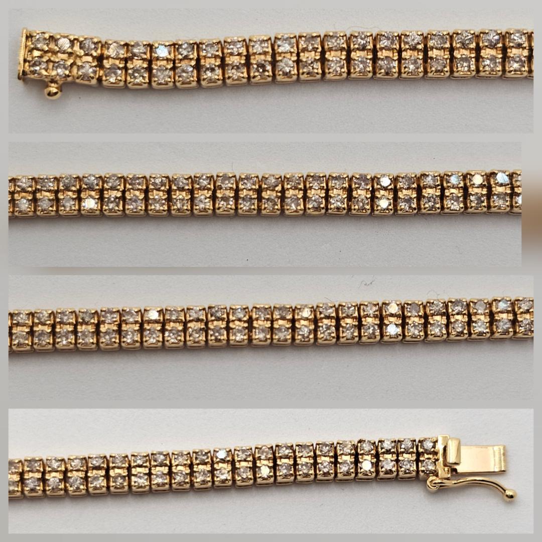 【美品】18K 3.1ct 天然ダイヤモンド テニスブレスレット 14.9g