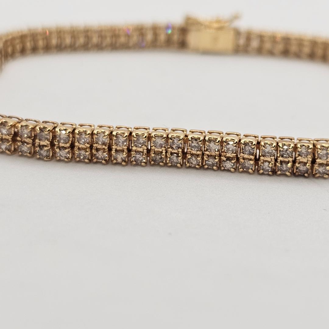 【美品】18K 3.1ct 天然ダイヤモンド テニスブレスレット 14.9g