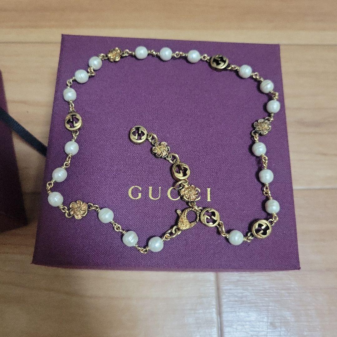 直営店購入GUCCI インターロッキングフラワーパール ネックレス永瀬廉
