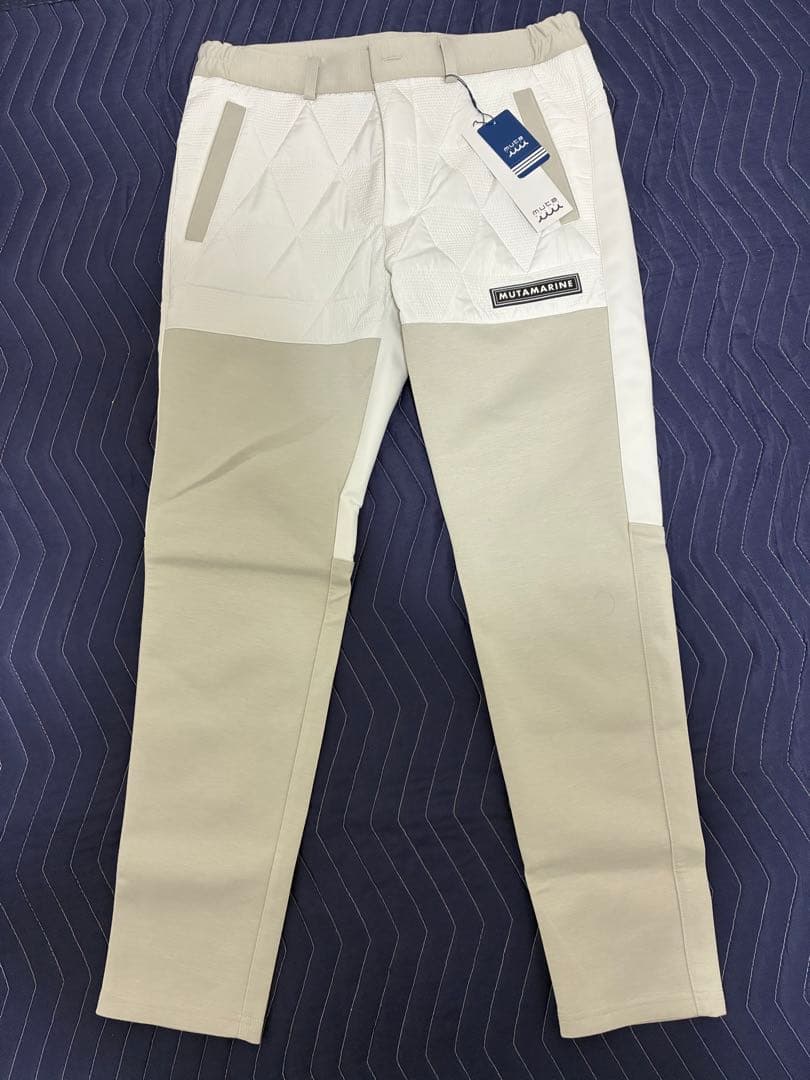 MUTA キルティングパンツ ホワイト/ベージュ
