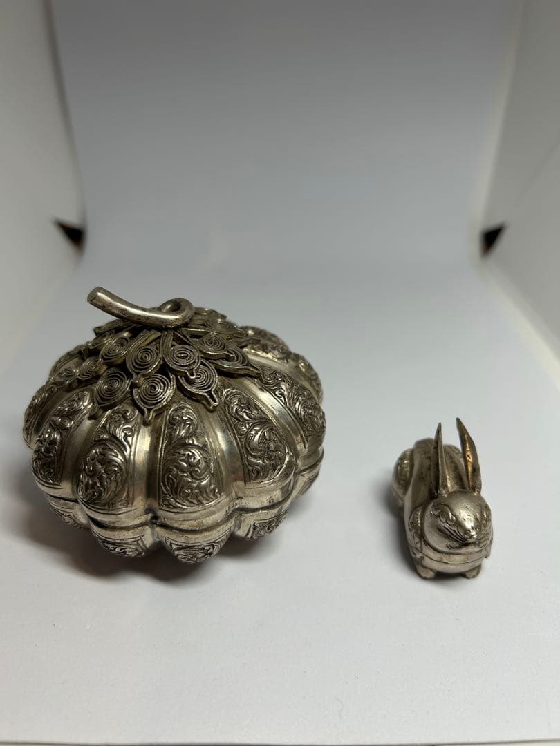 銀製　かぼちゃ119グラム＆うさぎ 12グラム セット　T900 シルバー