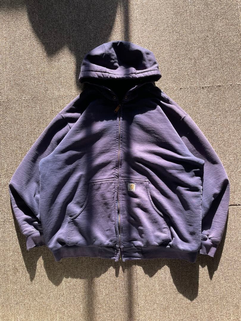 90s Carhartt zip hoodie 鬼フェード 茄子紺