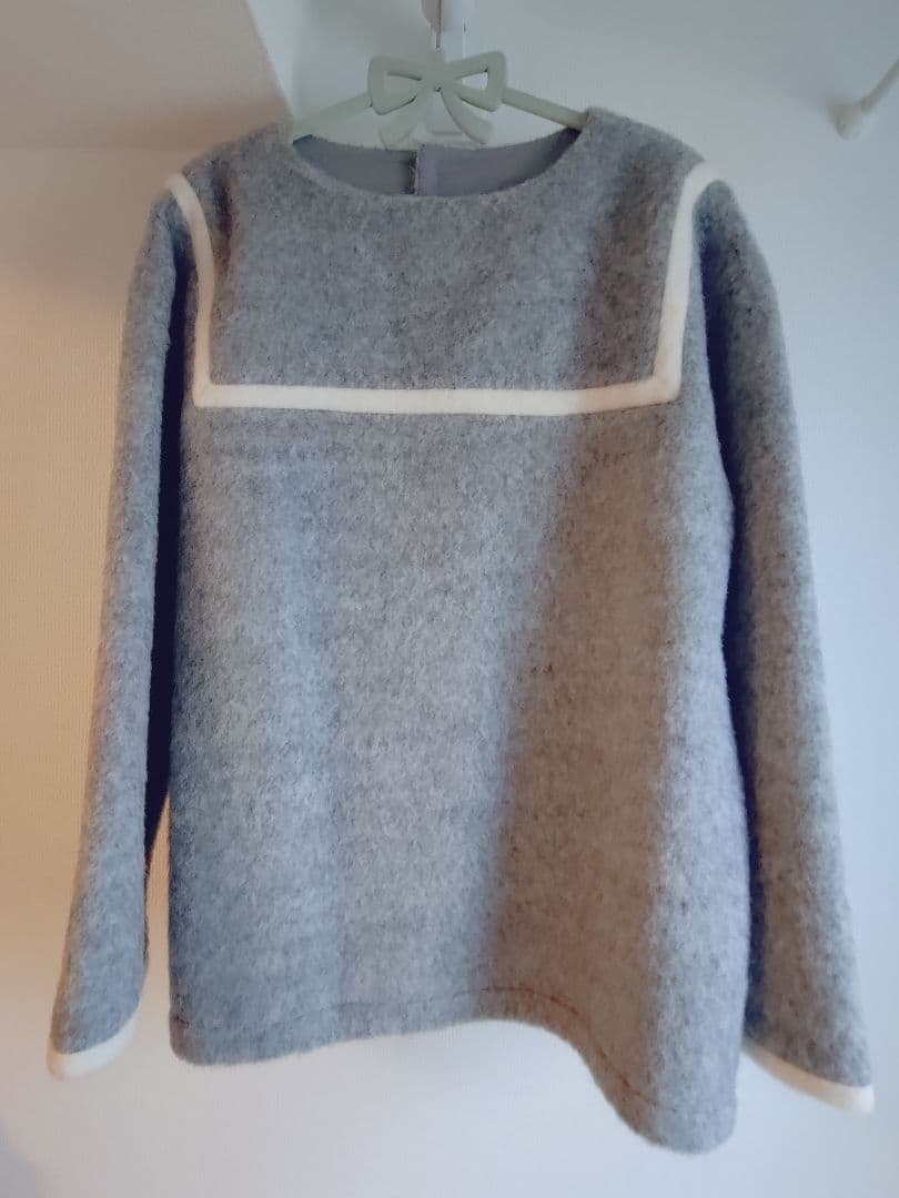 新品 SHIPS any バイカラー セーラー デザイン プルオーバー グレー