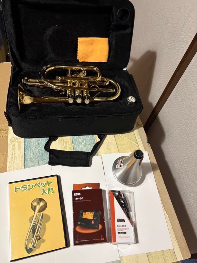 初心者向けコルネットセットチューナー・ミュート等付き