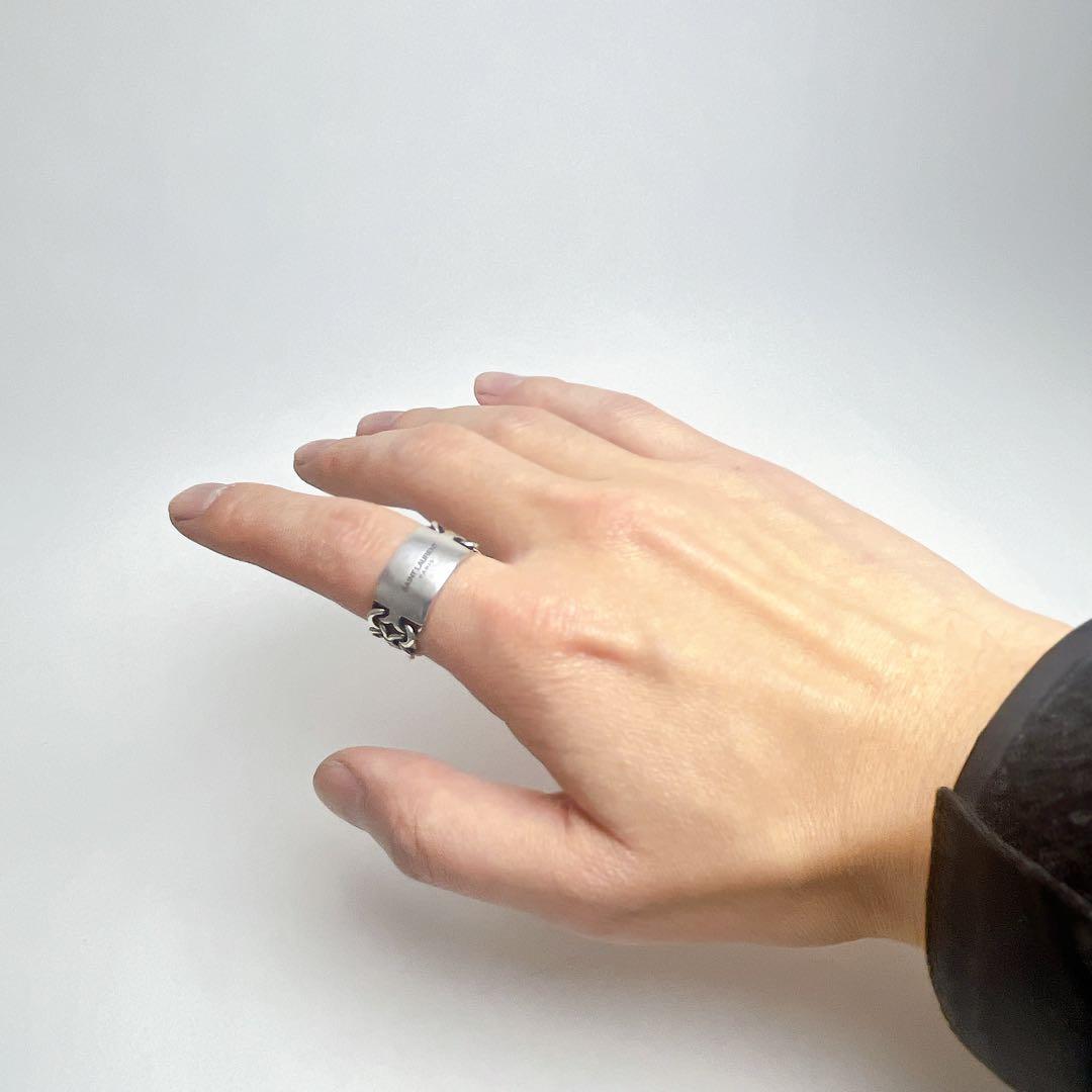 サンローラン エングレーブ チェーン リング 22号 シルバー - メルカリ