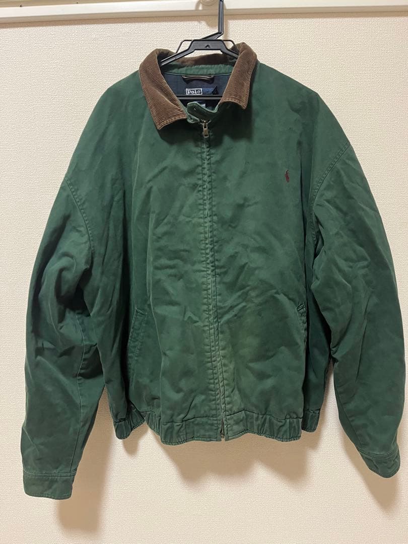 【ポロバイラルフローレン】スウィングトップ　ブルゾン　襟コーデュロイ　刺繍ロゴ
